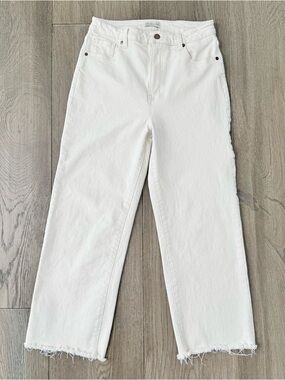 Oliver Logan Aberdeen Wide Leg Sculpt Cropped Jeans Ecru White 29